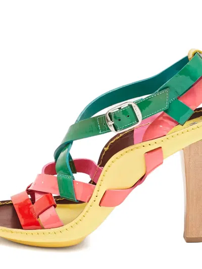 Pre-owned Celine 90mm Leather Heeled Sandals In Green