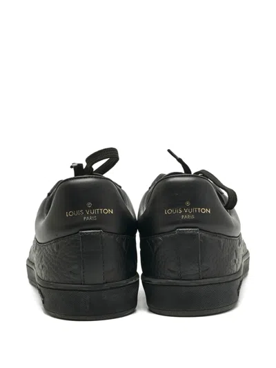 Pre-owned Louis Vuitton Luxembourg Monogram Leather Low-top Sneakers In Black