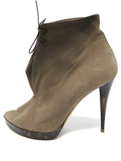 Pre-owned Burberry Leather Ankle Boots In Brown