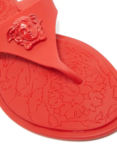 Pre-owned Versace Medusa-emblem Sandals In Red
