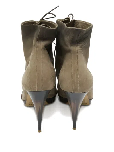 Pre-owned Burberry Leather Ankle Boots In Brown