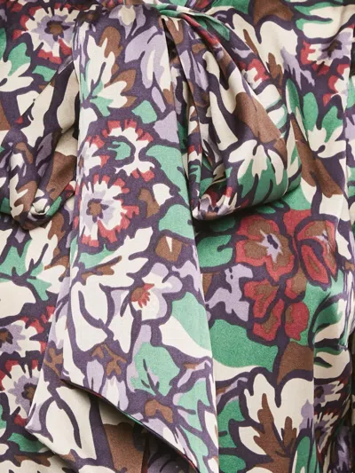 Pre-owned Burberry Floral-print Blouse In Green