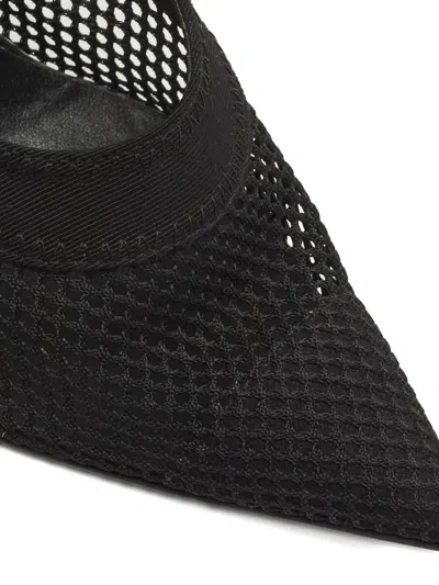 Pre-owned Stella Mccartney 100mm Mesh Pointed-toe Pumps In Black