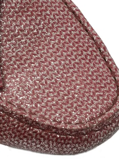 Pre-owned Tod's Vintage Glitter Bow Loafers In Purple