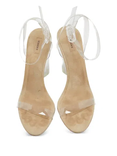 Pre-owned Adidas Originals 120mm Clear-heel Sandals In White