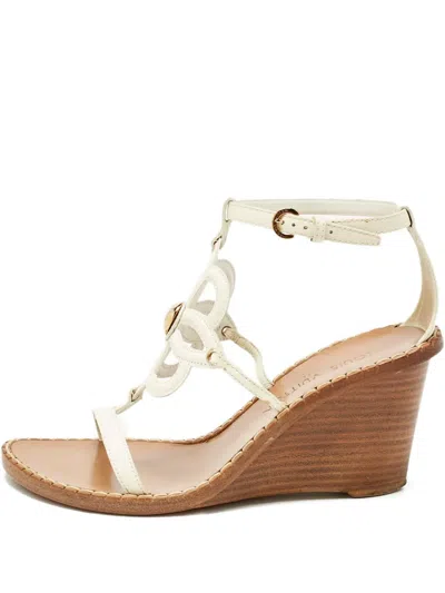 Pre-owned Louis Vuitton Cut-out Wedge Sandals In Neutral