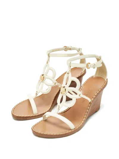 Pre-owned Louis Vuitton Cut-out Wedge Sandals In Neutral