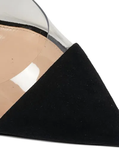 Pre-owned Gianvito Rossi 105mm Anise Suede Clear Pumps In Black