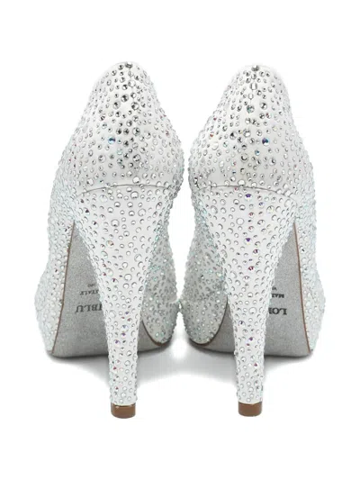 Pre-owned Loriblu 125mm Crystal-embellishment Pumps In Gray