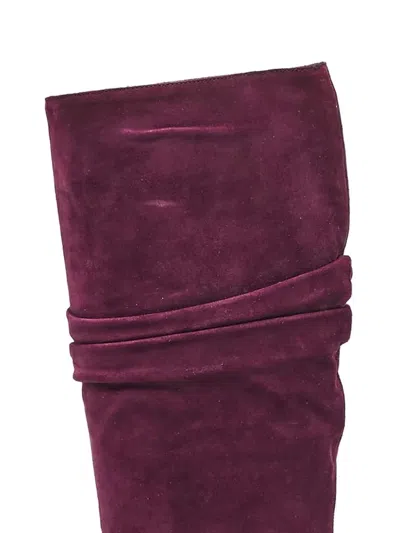 Pre-owned Burberry 90mm Suede Boots In Red