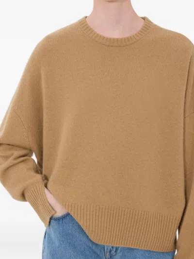 Loulou De Saison Anton Crew-neck Sweater In Brown