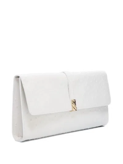 Loulou De Saison Mohini Ostrich-effect Leather Clutch Bag In Pattern