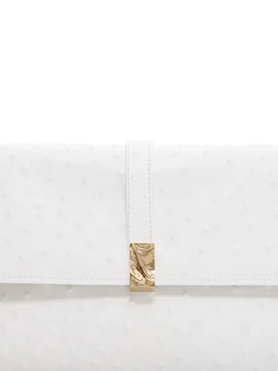 Loulou De Saison Mohini Ostrich-effect Leather Clutch Bag In Pattern