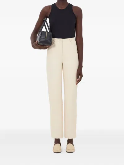 Loulou De Saison Cobe Lds Front Pockets Trousers In White