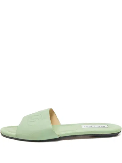 Pre-owned Jimmy Choo Minea Leather Sandals In Green