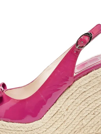 Pre-owned Dior 120mm Leather Wedge Sandals In Pink