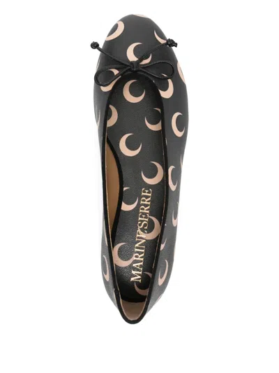Marine Serre Crescent-moon Print Ballet Flats In Animal Print