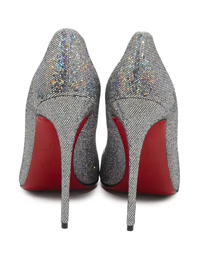 Pre-owned Christian Louboutin 120mm Glitter Pigalle Follies Pointed-toe Pumps In Silver