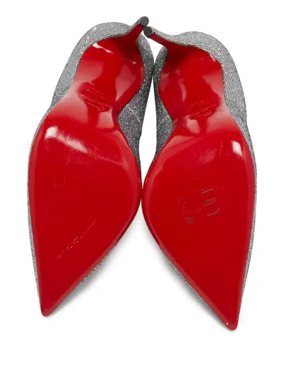 Pre-owned Christian Louboutin 120mm Glitter Pigalle Follies Pointed-toe Pumps In Silver
