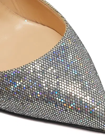 Pre-owned Christian Louboutin 120mm Glitter Pigalle Follies Pointed-toe Pumps In Silver