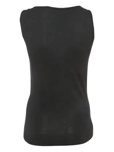 Pre-owned Gucci V-neck Sleeveless Tank Top In Black