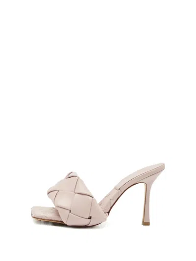 Pre-owned Bottega Veneta Lido Woven High-heeled Sandals In Pink