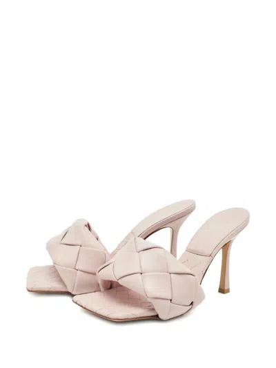 Pre-owned Bottega Veneta Lido Woven High-heeled Sandals In Pink