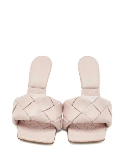 Pre-owned Bottega Veneta Lido Woven High-heeled Sandals In Pink
