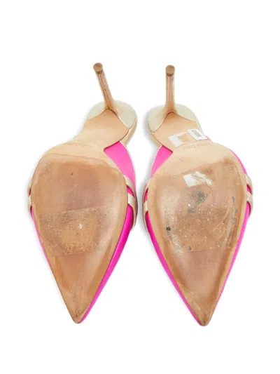 Pre-owned Malone Souliers Sculpted Leather Mules In Pink
