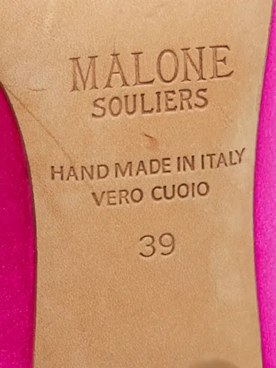 Pre-owned Malone Souliers Sculpted Leather Mules In Pink