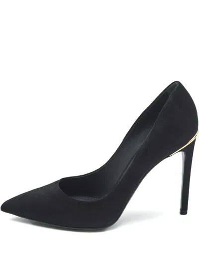 Pre-owned Louis Vuitton Pointed-toe Suede Pumps In Black