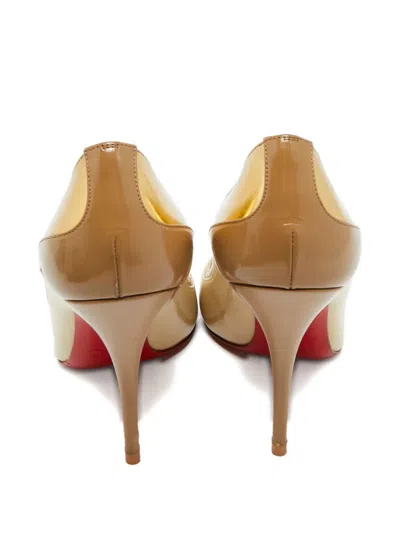 Pre-owned Christian Louboutin Tucsick Pointed-toe Pumps In Neutral