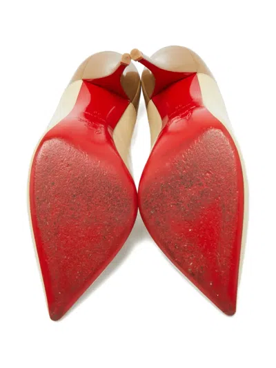 Pre-owned Christian Louboutin Tucsick Pointed-toe Pumps In Neutral