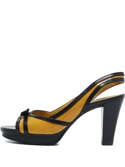 Pre-owned Tod's Vintage 90mm Leather Heeled Sandals In Yellow