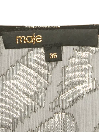 Pre-owned Maje Zip-up V-neck Long-sleeve Dress In Black