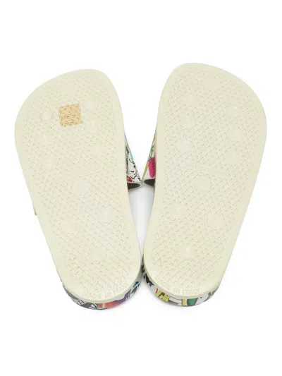 Pre-owned Vetements Graphic-print Leather Slides In White