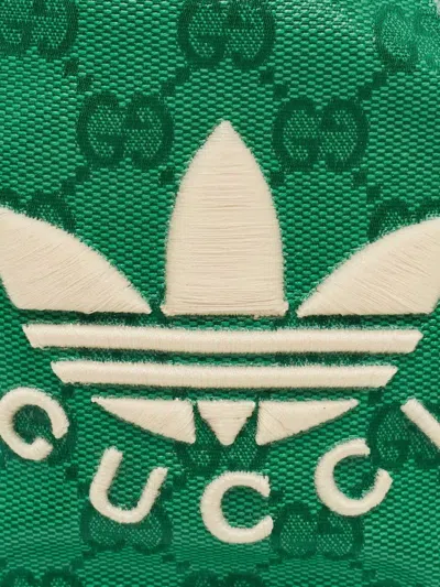 Pre-owned Gucci X Adidas Logo-monogram Bucket Hat In Green