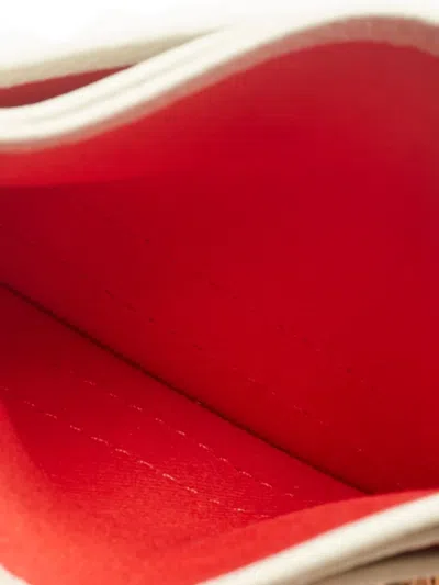 Pre-owned Christian Louboutin Kios Studded Leather Card Holder In Neutral