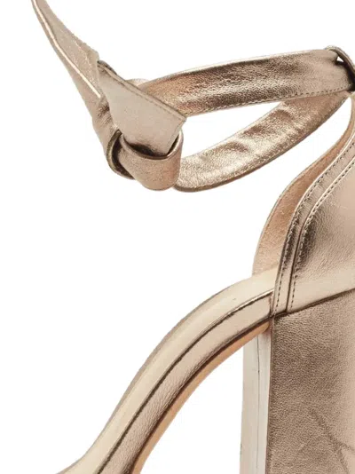 Pre-owned Alexandre Birman Knotted Platform Heeled Sandals In Gold
