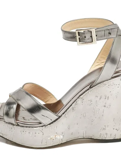 Pre-owned Jimmy Choo 1161027 Silver In Gray