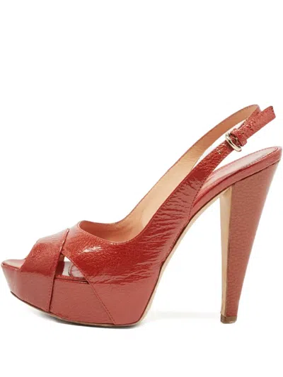 Pre-owned Sergio Rossi Vintage 2023 130mm Platform Sandals In Orange