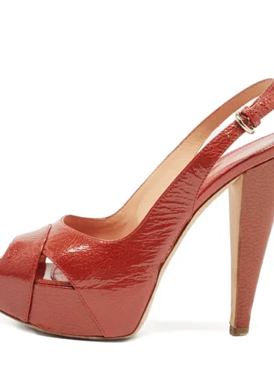 Pre-owned Sergio Rossi Vintage 2023 130mm Platform Sandals In Orange