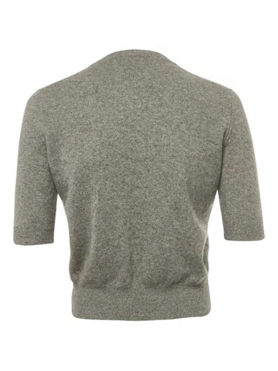 Pre-owned Dolce & Gabbana Embroidery Cashmere Sweater In Gray