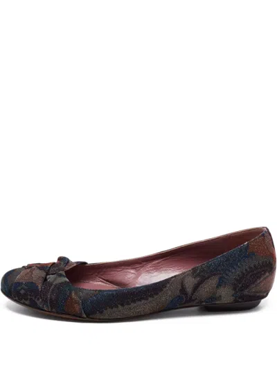 Pre-owned Missoni Knot-detailing Ballet Flats In Black