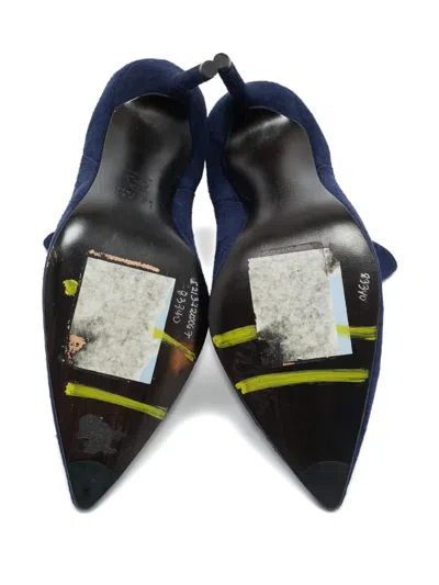 Pre-owned Stuart Weitzman Suede Ankle-length Pointed-toe Boots In Blue