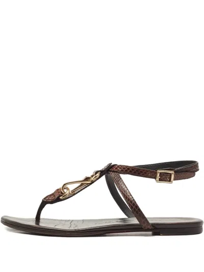 Pre-owned Burberry Leather Sandals In Brown