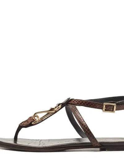 Pre-owned Burberry Leather Sandals In Brown