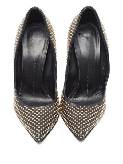 Pre-owned Giuseppe Zanotti Vintage 115mm Ester Studded Leather Pumps In Black