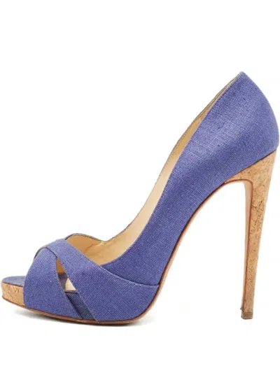 Pre-owned Alexandre Birman 120mm Peep-toe Pumps In Blue
