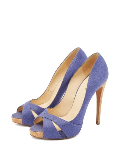 Pre-owned Alexandre Birman 120mm Peep-toe Pumps In Blue